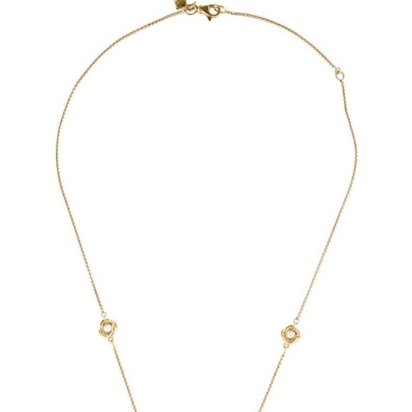 DAVID YURMAN 18K 750 YELLOW GOLD DIAMOND PETITE INFINITY STATION NECKLACE - Picture 3 of 9